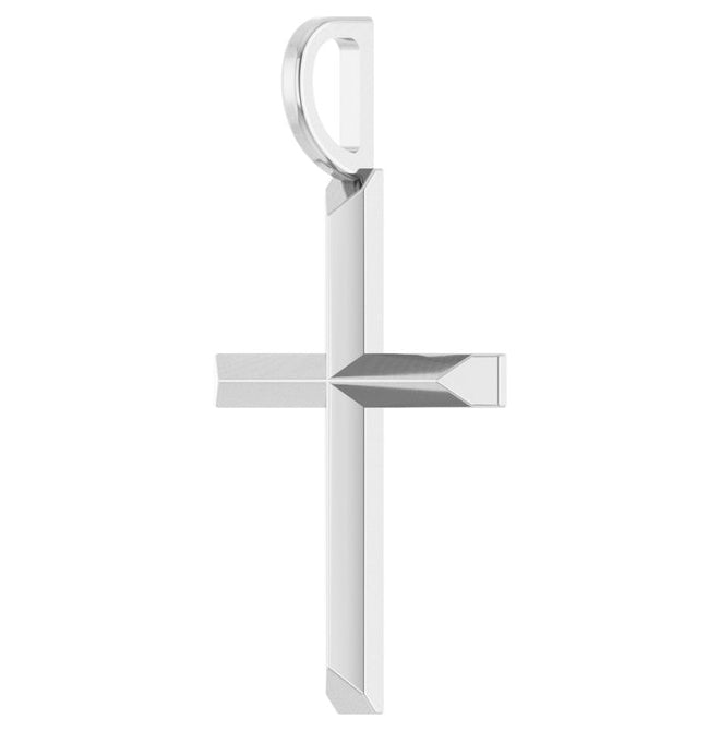 14K Yellow Or White Gold Or Sterling Silver Or Platinum Polished Knife Edge Cross Charm/Pendant
