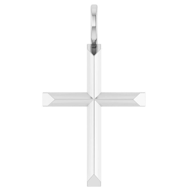 14K Yellow Or White Gold Or Sterling Silver Or Platinum Polished Knife Edge Cross Charm/Pendant