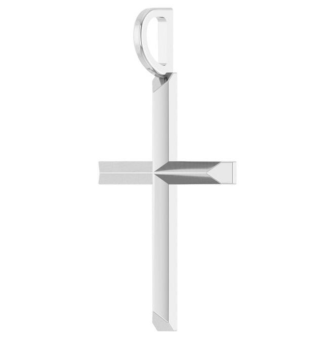 14K Yellow Or White Gold Or Sterling Silver Or Platinum Polished Knife Edge Cross Charm/Pendant