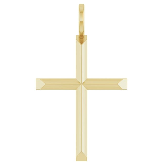 14K Yellow Or White Gold Or Sterling Silver Or Platinum Polished Knife Edge Cross Charm/Pendant