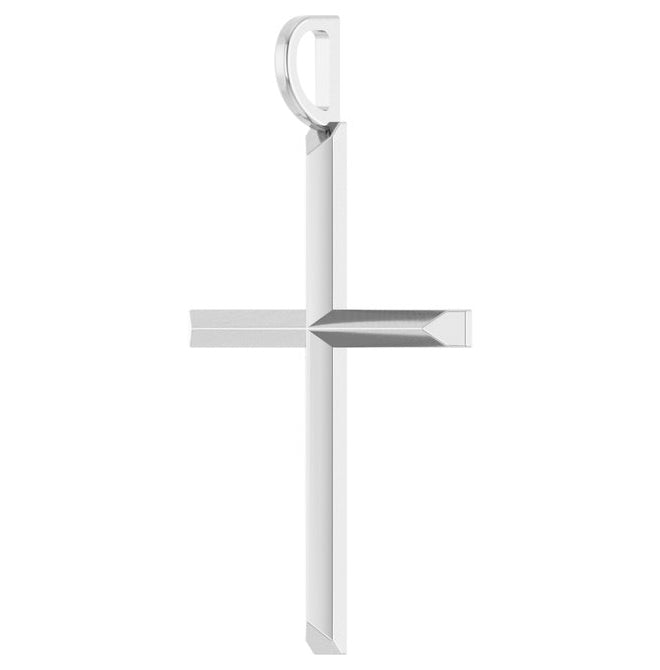14K Yellow Or White Gold Or Sterling Silver Or Platinum Polished Knife Edge Cross Charm/Pendant