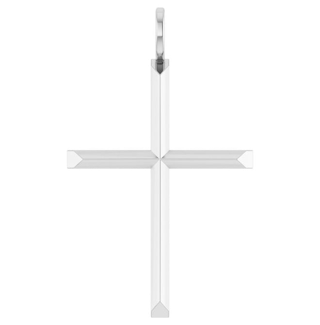 14K Yellow Or White Gold Or Sterling Silver Or Platinum Polished Knife Edge Cross Charm/Pendant