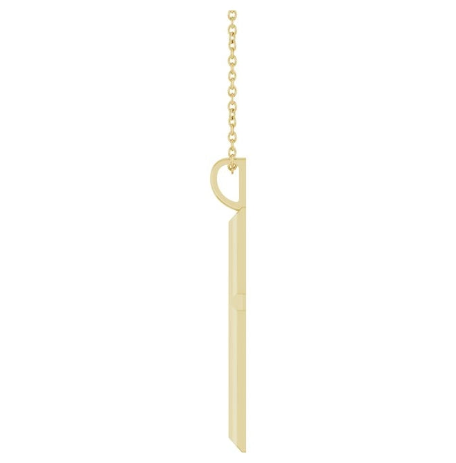14K Yellow Or White Gold Or Sterling Silver 16-18 In Polished Knife Edge Cross Necklace