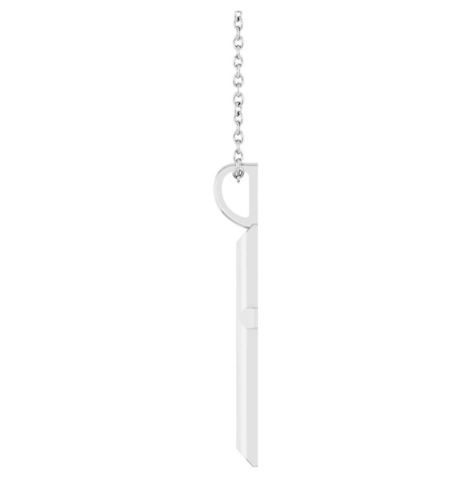 14K Yellow Or White Gold Or Sterling Silver 16-18 In Polished Knife Edge Cross Necklace