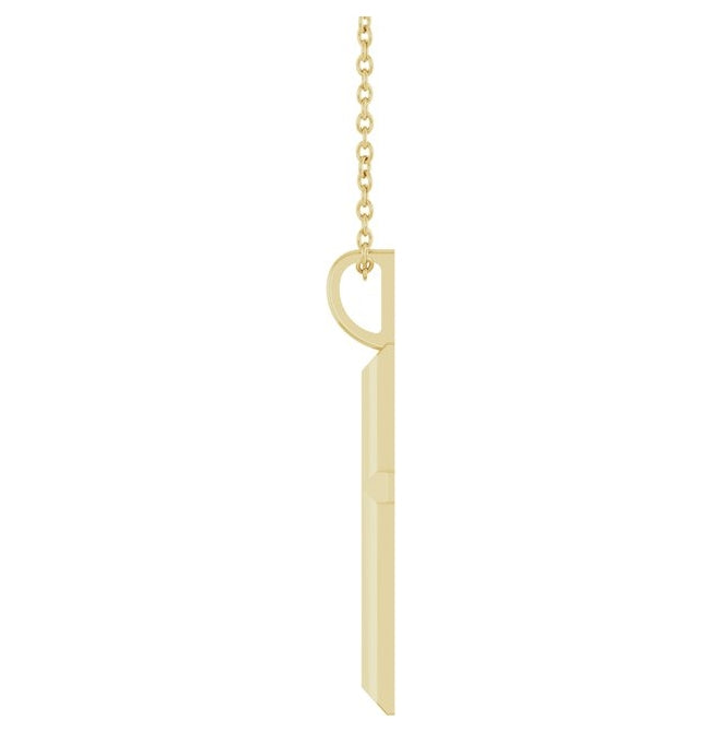 14K Yellow Or White Gold Or Sterling Silver 16-18 In Polished Knife Edge Cross Necklace
