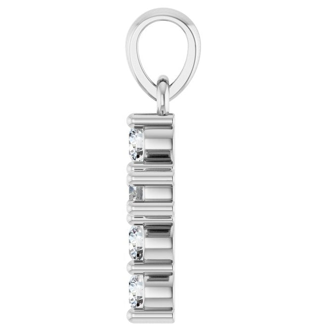 14K Yellow Or White Gold Round Si1-Si2, G-H Polished Lab-Grown Diamond Cross Pendant