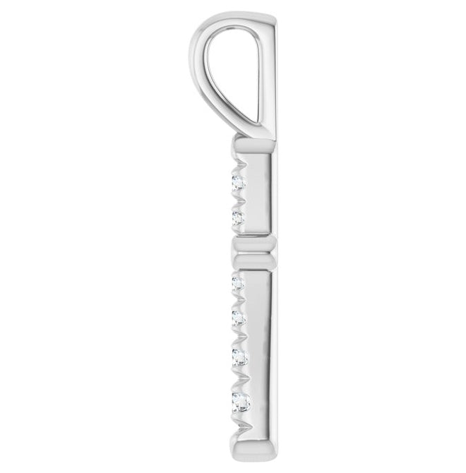 14K Yellow Or White Gold Round 2 Mm 1, G-H Polished 1/6 Ctw Natural Diamond Cross Pendant