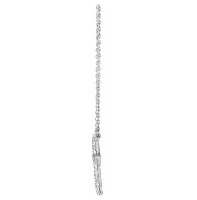 14K Yellow Or White Gold Round 1.8Mm Vs, F+ 18 In Polished 3/8 Ctw Lab Grown Diamond Cross Necklace