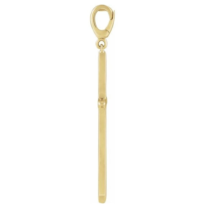 14K Yellow Gold 37.5 X 19.7 Mm Polished Cross Pendant