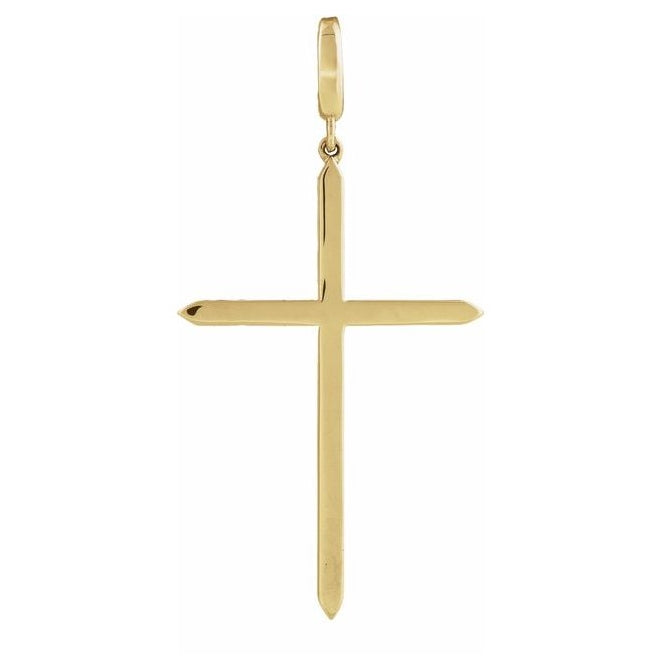 14K Yellow Gold 37.5 X 19.7 Mm Polished Cross Pendant