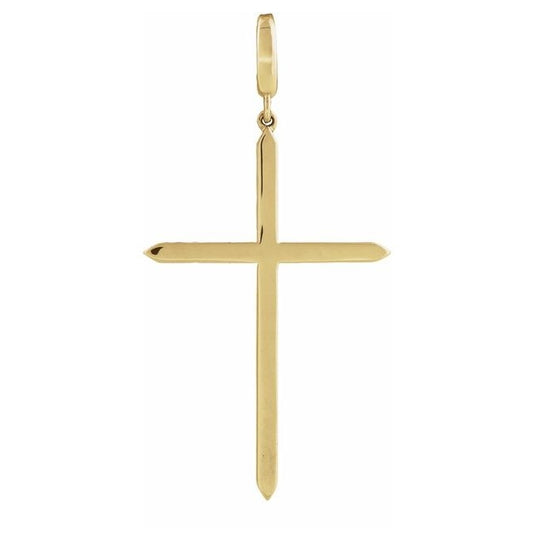 14K Yellow Gold 37.5 X 19.7 Mm Polished Cross Pendant