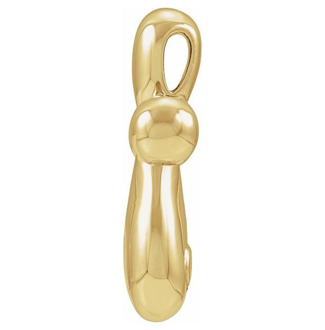 14K Yellow Gold 25 X 18.3 Mm Polished Electroform Puffed Cross Pendant