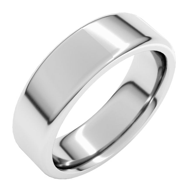 Sterling Silver 6 mm Flat Comfort Fit Round Edge Band Size 11