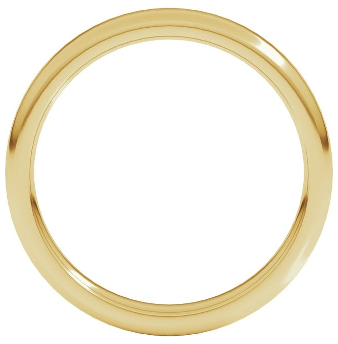 18K Yellow Gold 3 mm Round-Edge Comfort-Fit Flat Band Size 5.5