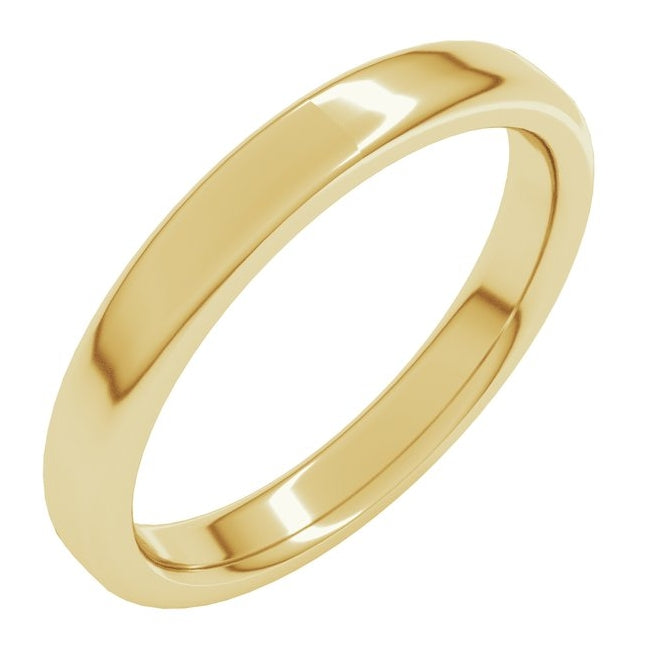 18K Yellow Gold 3 mm Round-Edge Comfort-Fit Flat Band Size 5.5