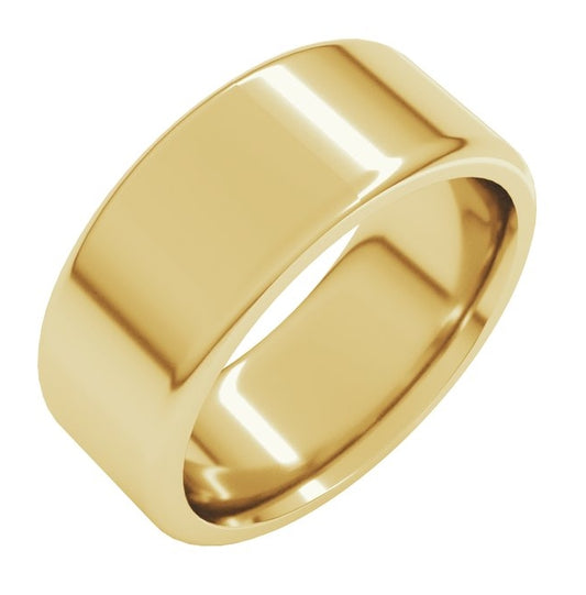 18K Yellow Gold 8 mm Round-Edge Comfort-Fit Flat Band Size 9.5