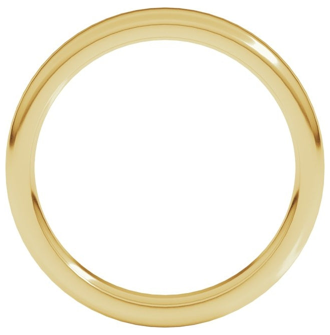 18K Yellow Gold 4 mm Heavyweight Round-Edge Comfort-Fit Flat Band Size 4.5