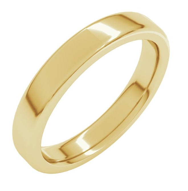 18K Yellow Gold 4 mm Heavyweight Round-Edge Comfort-Fit Flat Band Size 4.5