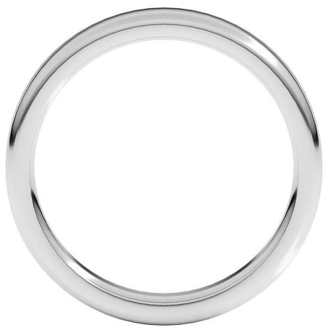 Platinum 4 mm Heavyweight Round-Edge Comfort-Fit Flat Band Size 5