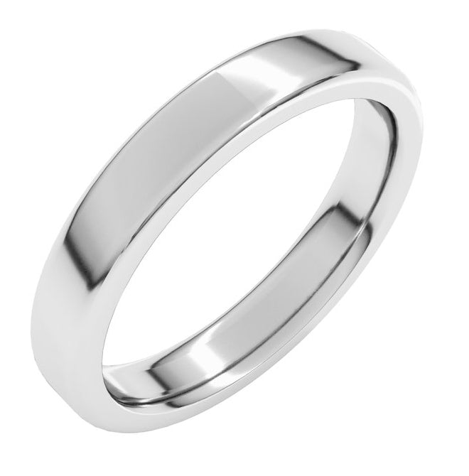 Platinum 4 mm Heavyweight Round-Edge Comfort-Fit Flat Band Size 5