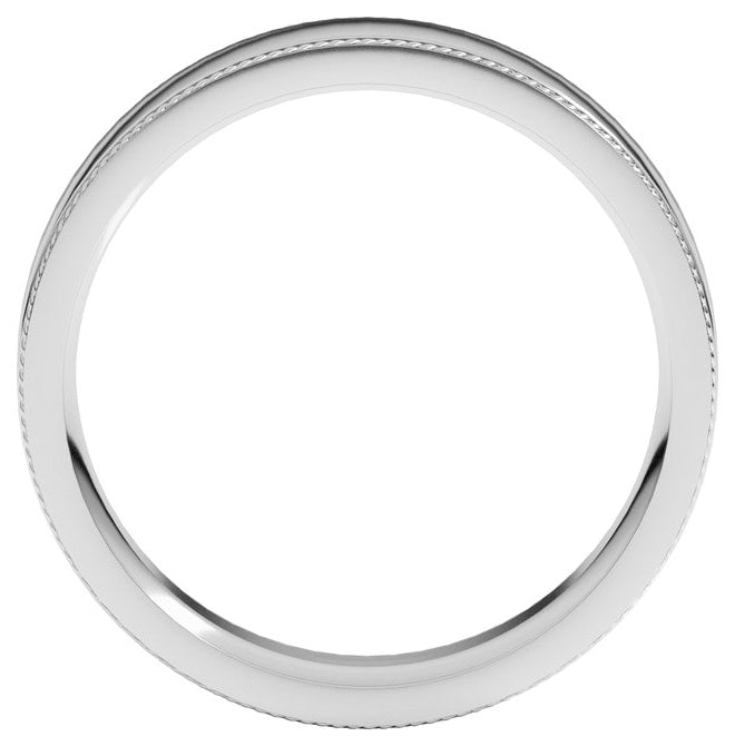 14K Yellow Or White Gold Rope Edge Comfort-Fit Flat Band