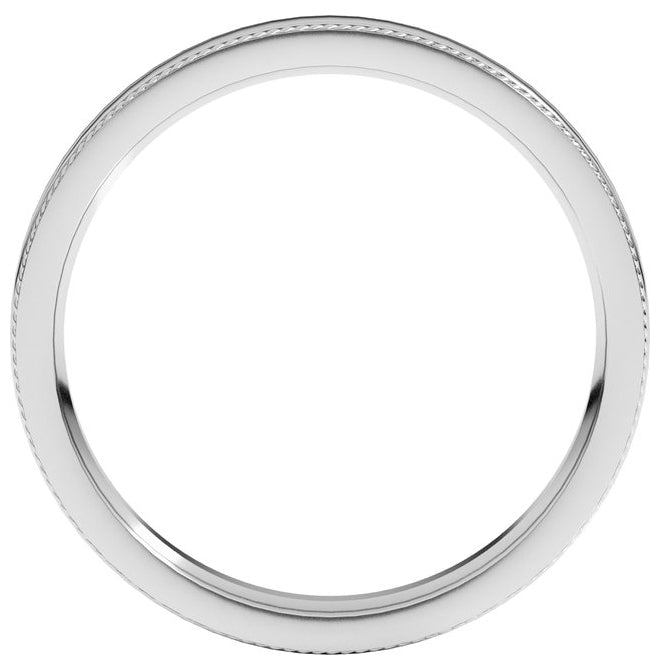 14K Yellow Or White Gold Rope Edge Comfort-Fit Flat Band