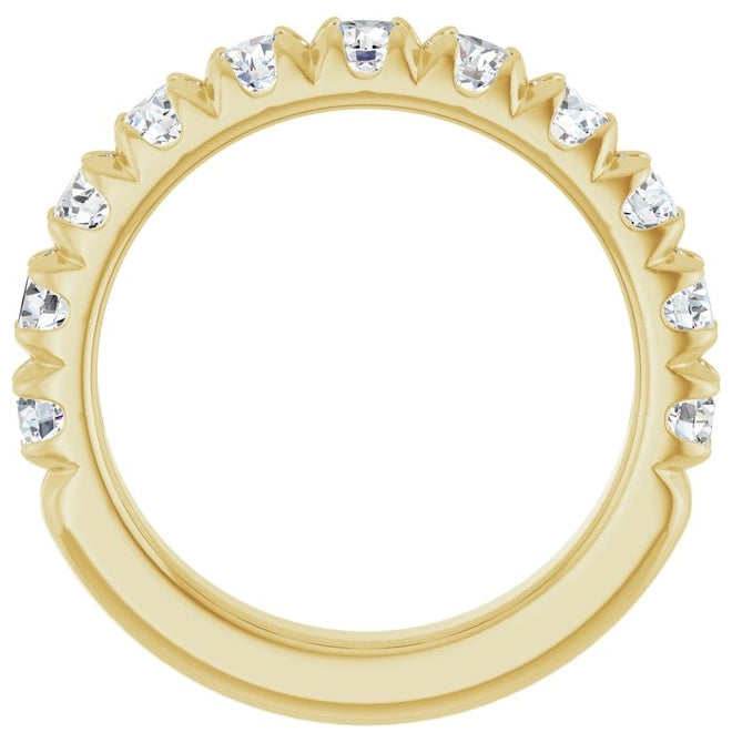 14K Yellow Gold 1 3/4 CTW Lab-Grown Diamond French Set Matching Band Size 7