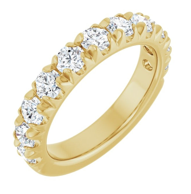 14K Yellow Gold 1 3/4 CTW Lab-Grown Diamond French Set Matching Band Size 7