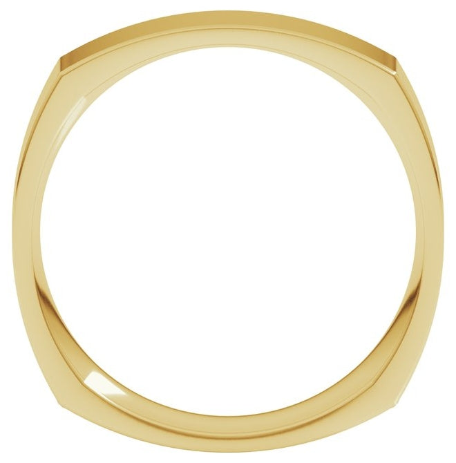 10K Yellow Gold 5 Mm Comfort-Fit Standard Weight Standard Weight Comfort-Fit Square Band Size 7