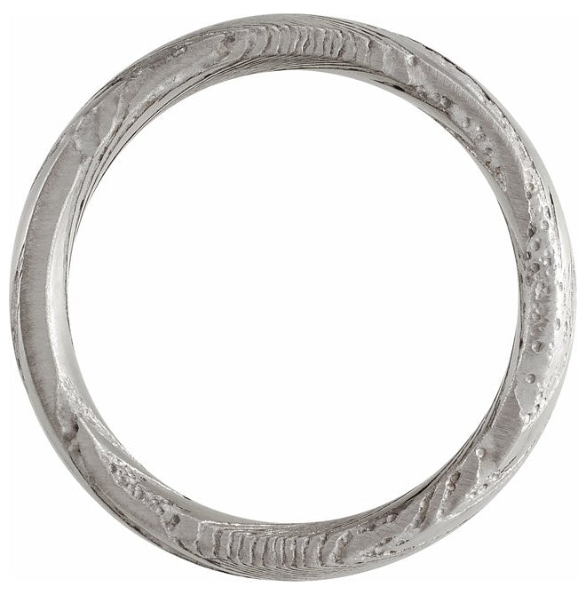 Damascus Steel 8 mm Comfort-Fit Flat Band