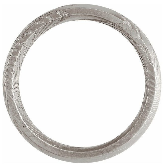 Damascus Steel 8 mm Comfort-Fit Flat Band