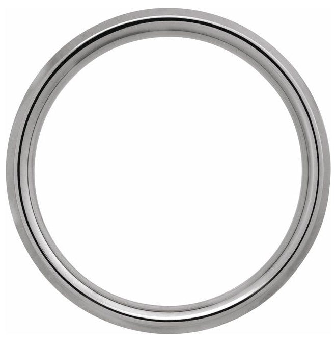 Tungsten Polished Beveled-Edge Band