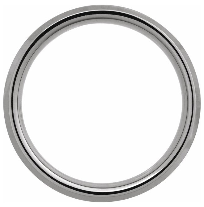 Tungsten Polished Beveled-Edge Band