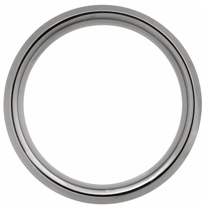 Tungsten Polished Beveled-Edge Band