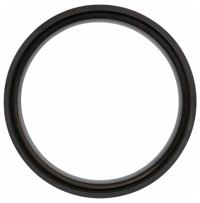 Black PVD Tungsten Polished Beveled-Edge Inlay Band