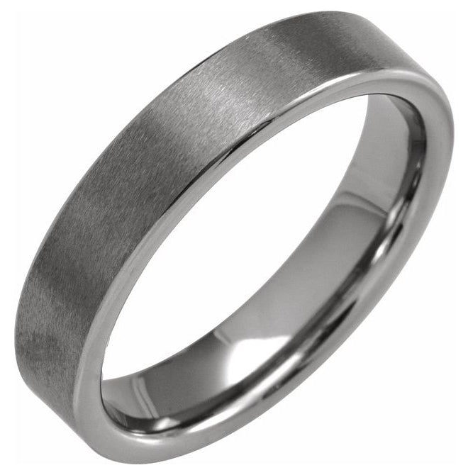 Tungsten Comfort-Fit Flat Band with Satin Finish