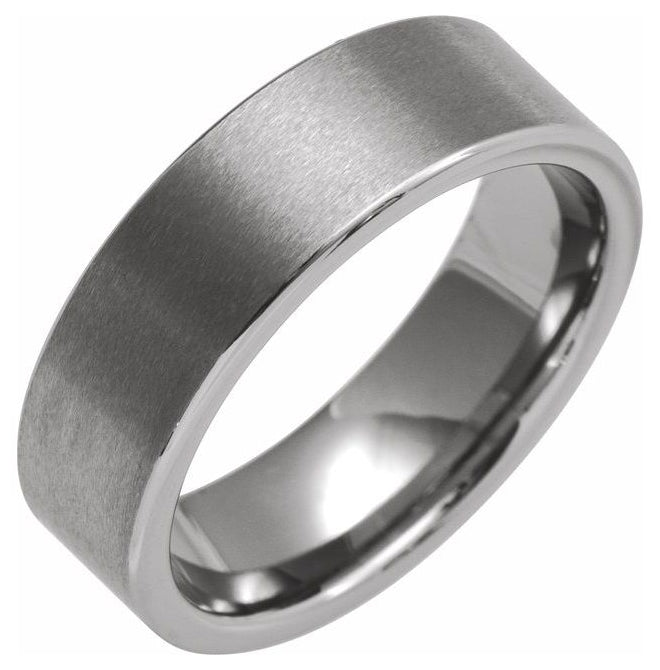 Tungsten Comfort-Fit Flat Band with Satin Finish