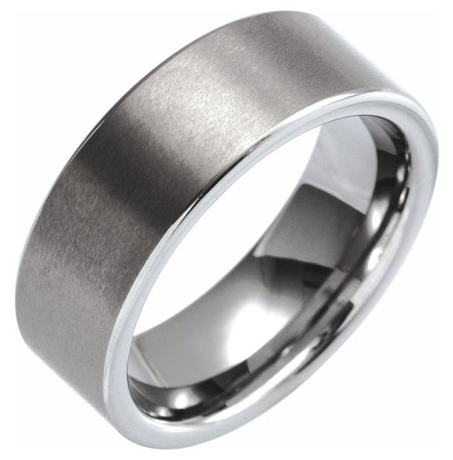 Tungsten Comfort-Fit Flat Band with Satin Finish