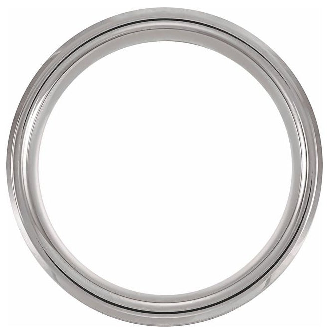 Tungsten 8 mm Beveled-Edge Imitation Meteorite & Carbon Fiber Inlay Comfort-Fit Band