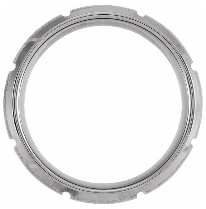 Tungsten 8 mm Beveled-Edge Grooved Comfort-Fit Band Size 7.5