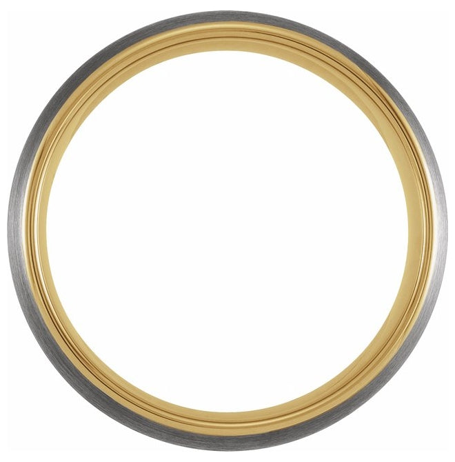 18K Yellow Gold PVD Tungsten 8 mm Comfort-Fit Half Round Band