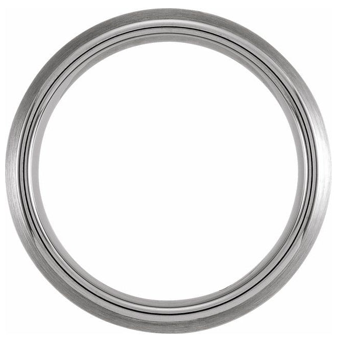 Tungsten & 18K Yellow Gold PVD Inlay 6 mm Comfort-Fit Half Round Band