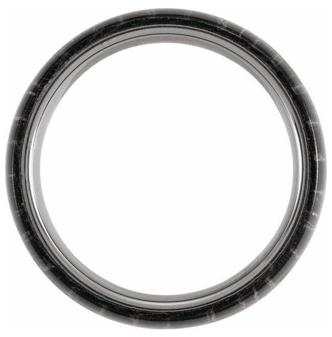 Tungsten 8 mm Zebra Wood Inlay Comfort-Fit Half Round Band