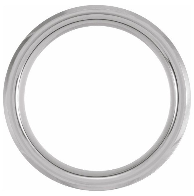 Tungsten 8 mm Beveled-Edge Acacia Wood Inlay Comfort-Fit Band