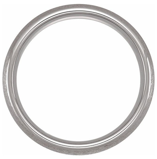 Tungsten 6 mm Half Round Comfort-Fit Satin Band