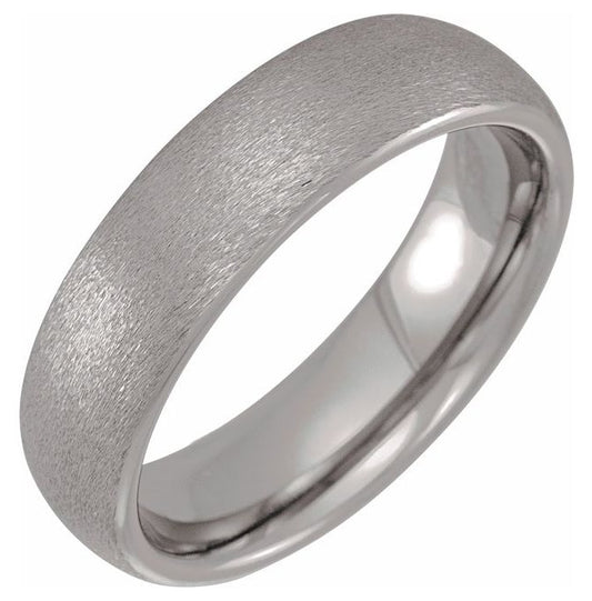 Tungsten 6 mm Half Round Comfort-Fit Satin Band
