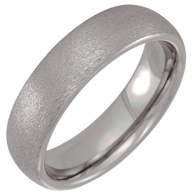 Tungsten 6 mm Half Round Comfort-Fit Satin Band