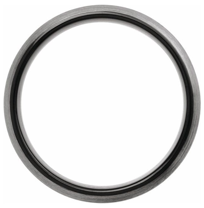 Black PVD Tungsten Comfort-Fit Half Round Band With Satin Finish
