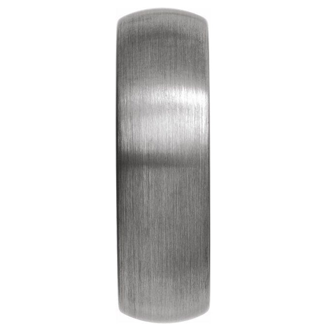 Black PVD Tungsten Comfort-Fit Half Round Band With Satin Finish