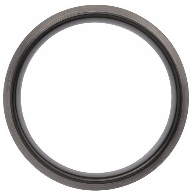 Black PVD Tungsten Comfort-Fit Half Round Band With Satin Finish